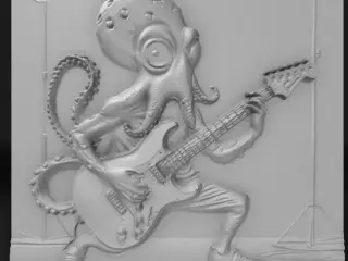 octopus playing guitar