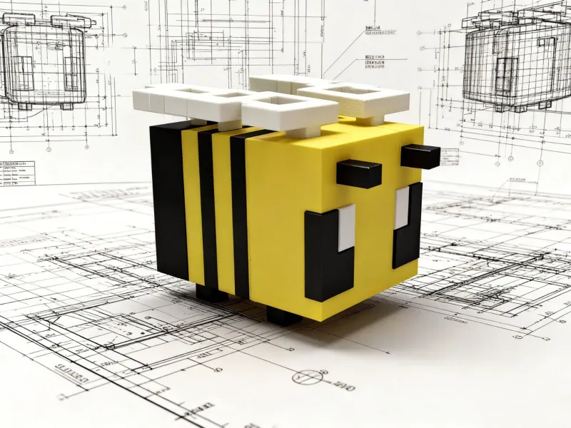 Statuetta giocattolo costruibile in stile pixel di Minecraft - Ape