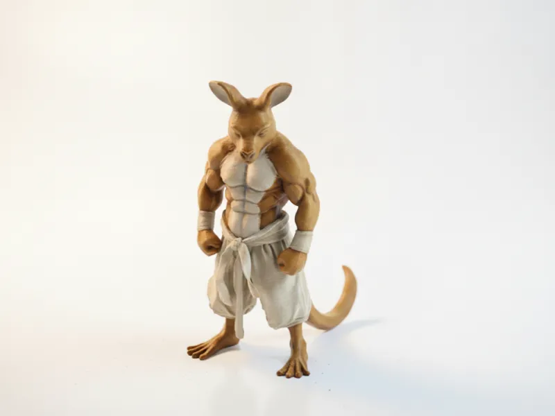 ボクシングカンガルー フィギュア 動物 3Dプリント可能