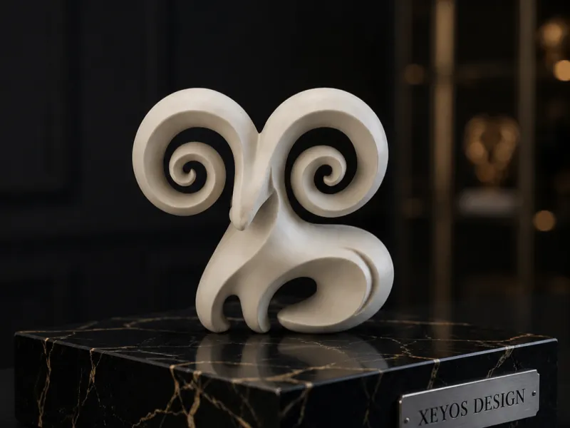 Abstract Zodiac Aries Statue