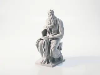 Moses Reading Sculpture Classical Statue 3D Printable