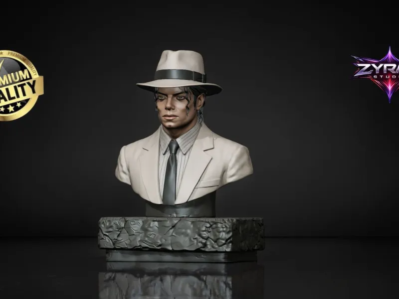 Michael Jackson Bust Figure STL Pop Star Sculpture