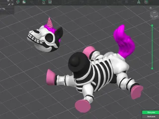 Skeleton Unicorn - print in place Halloween toy
