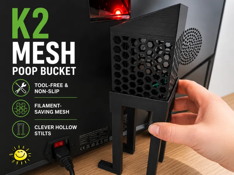 Creality K2 Gitter-Poop-Auffangbehälter / Mesh Poop Bin