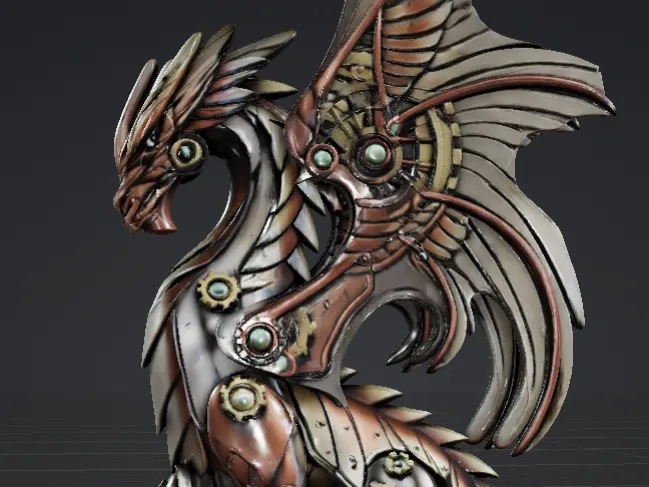 Steampunk Dragon Statue