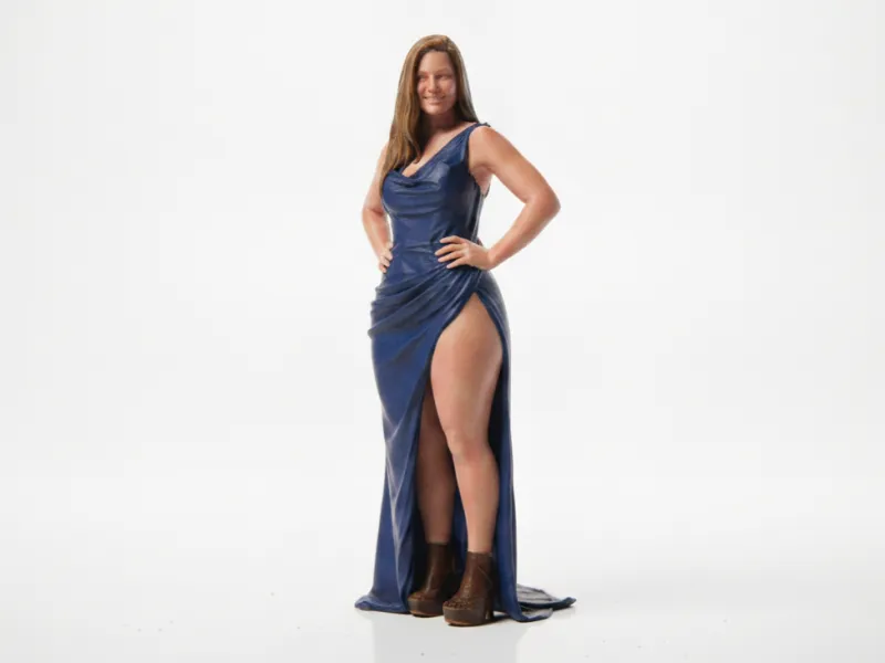 Elegant Woman Evening Gown Figurine 3D Printable