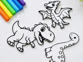 Plaquinhas de colorir - Dino