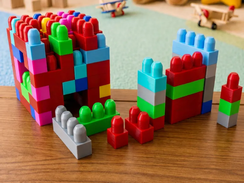 Blocos de Encaixe e Empilhamento para Crianças – Tijolos de Construção Modulares