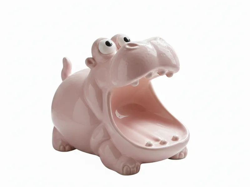 Un divertente portaspugna o portasapone a forma di ippopotamo