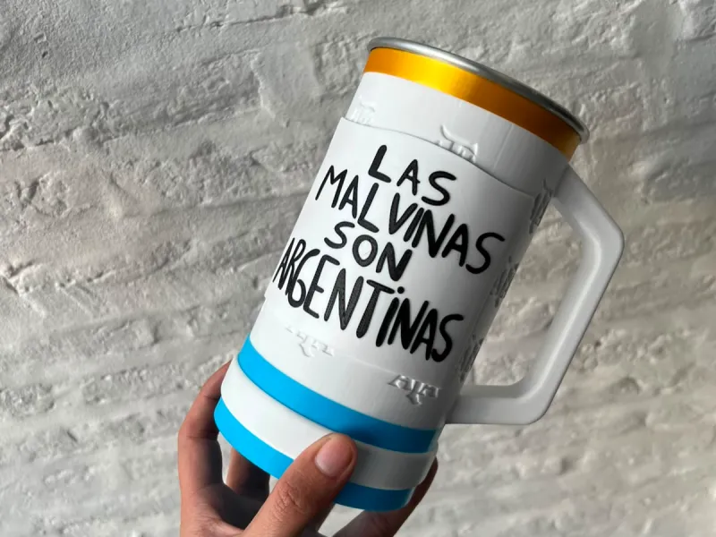 JARRA CON AFA CALADO + BANDERA MALVINAS