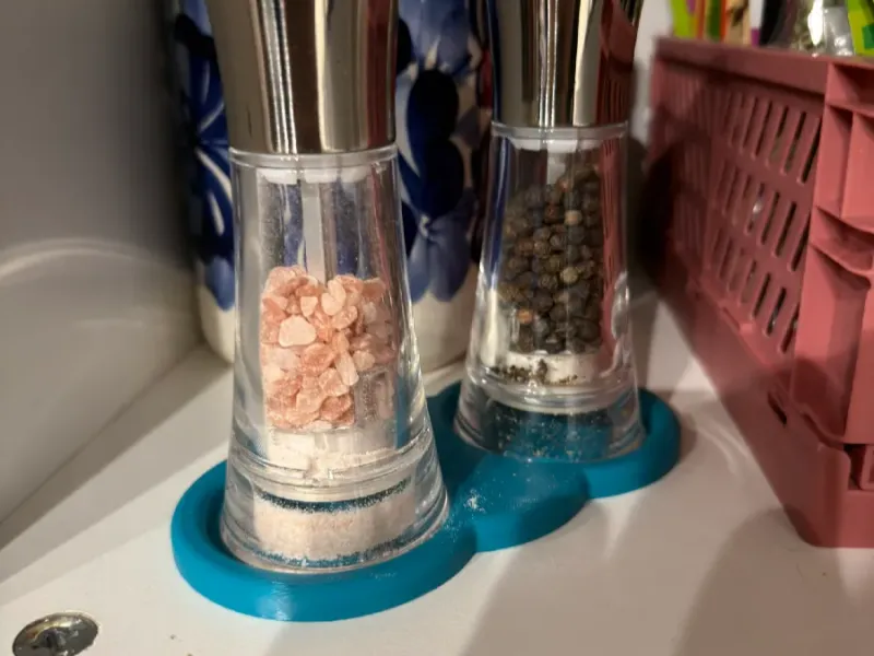 Simple round salt and pepper coaster