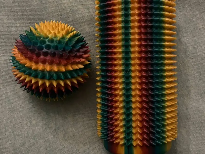 Spiky ball and cylinder