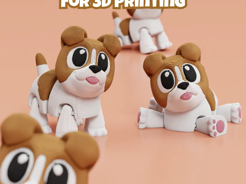 Articulated rusell terrier 3D Print File: Flexi Fidget Toy