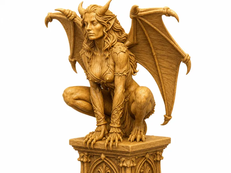 Lady Gargoyle sculpture