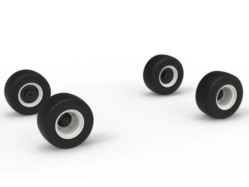 Wheel Set of Vintage Dirt late model Race car V3 Scale 1:25