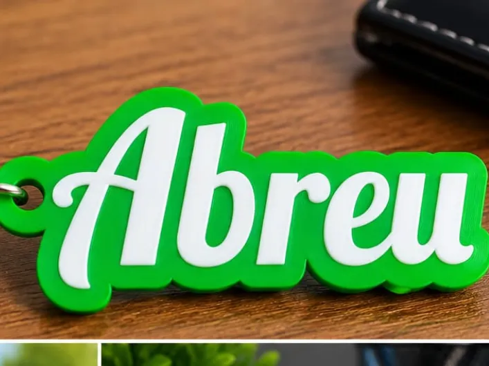 Gepersonaliseerde Sleutelhanger Naam Abreu 3D