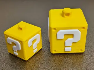 Super Mario Question Mark Block Keyring, two sizes