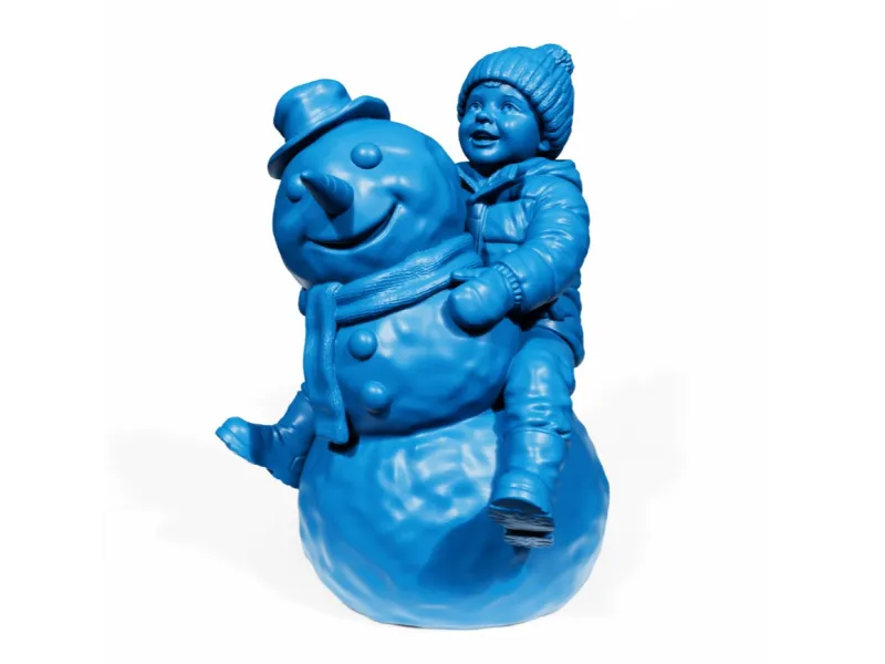 Le garçon et le bonhomme de neige