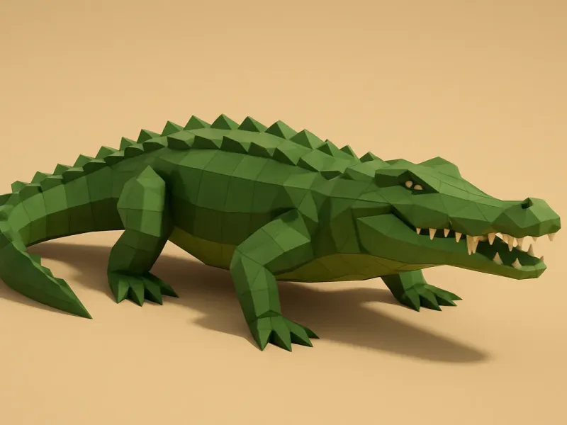 Low poly crocodile