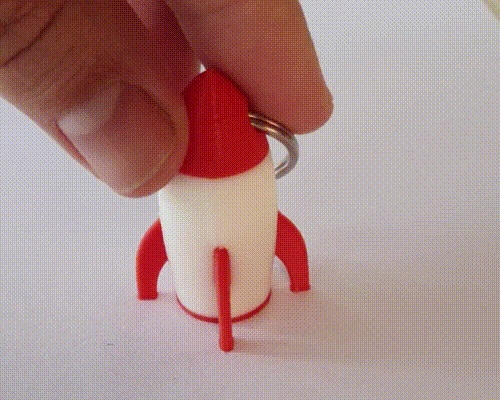 Rocket keychain fidget