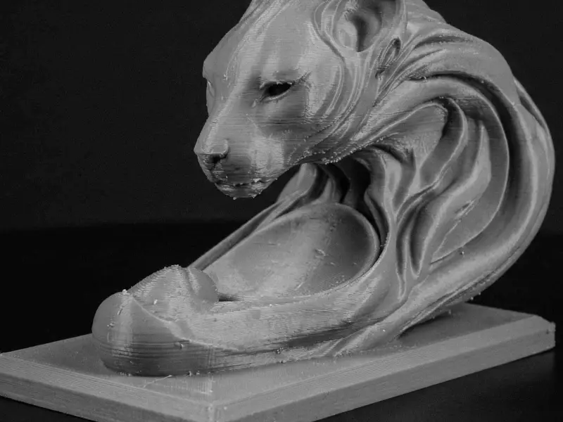 Soyut Aslan/Çita Başı – Modern 3D Baskı Dekor