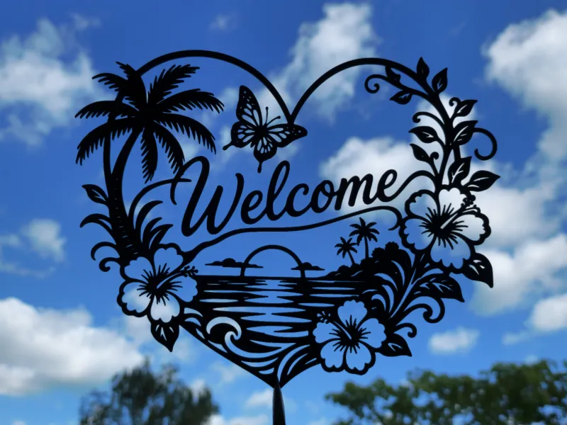 Tropical Welcome Heart 2D Wall Art