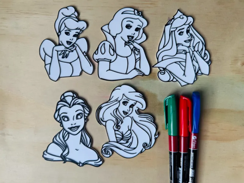 pack de manualidades para colorear princess