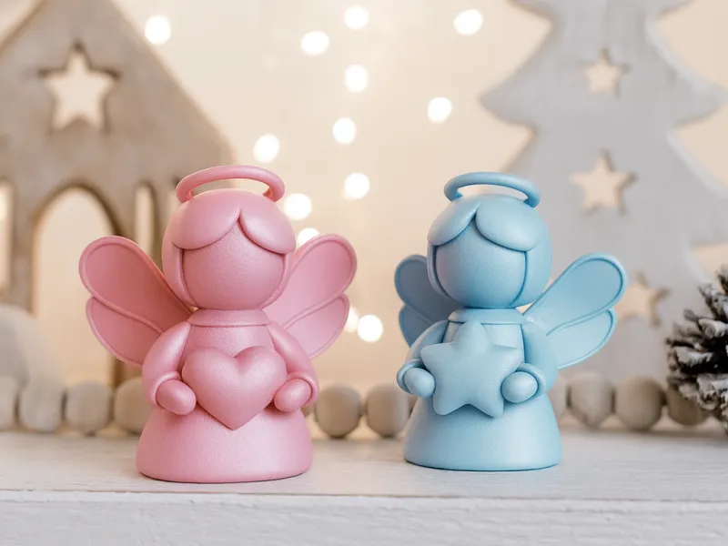 可愛いクリスマス天使フィギュアセット | 守護天使2体
