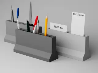 Jersey Barrier Desk Organizer | Industrial Caddy Set