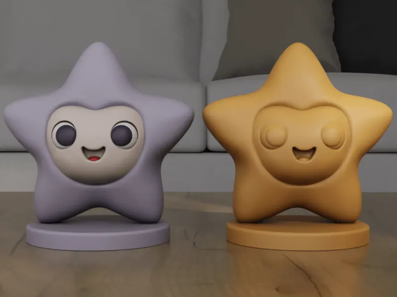 Cute Chibi Star Character 3D Print Model STL