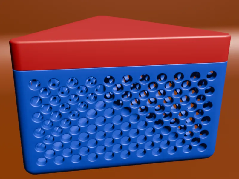 Round Hole Mesh Triangle Box with Lid V3D ID-96