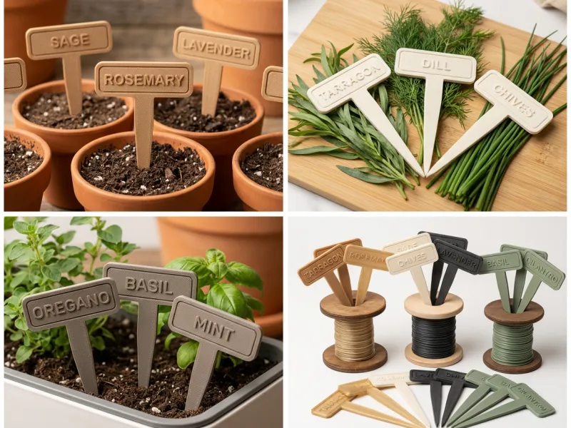 Herb Garden Markers | Set of 12 Embossed Plant Stakes