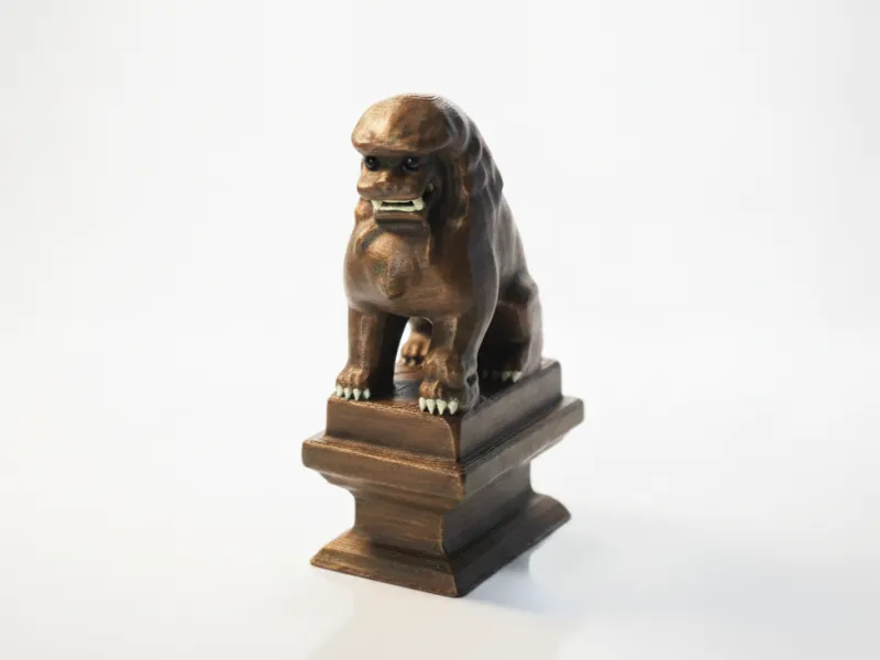Estátua de Pedra de Leão Guardião Animais para Impressão 3D