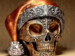 Ornamental Santa Skull