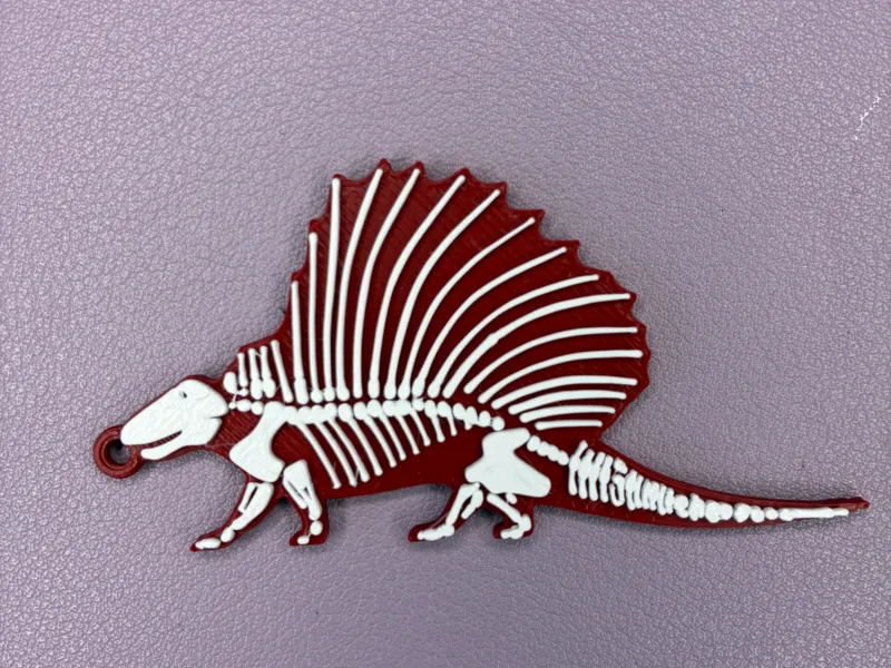 Dimetrodon Skeleton Keyring | Multicolour Prehistoric Keycha