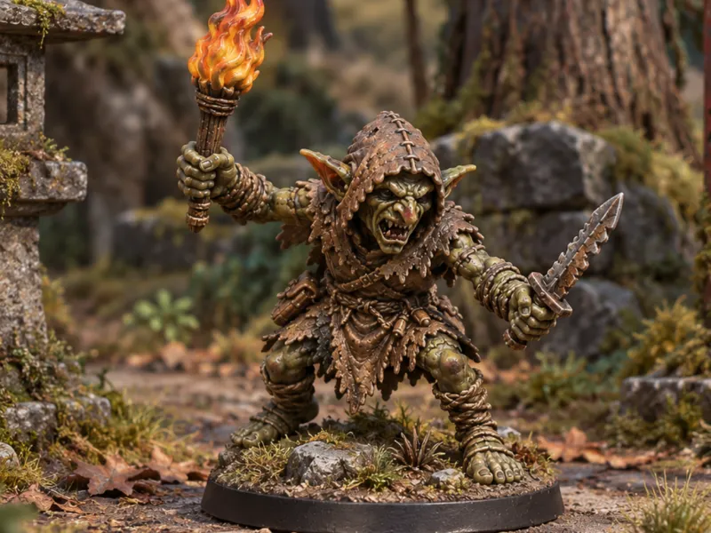 Goblin mini torch for D&D, Heroquest, DSA, RPG