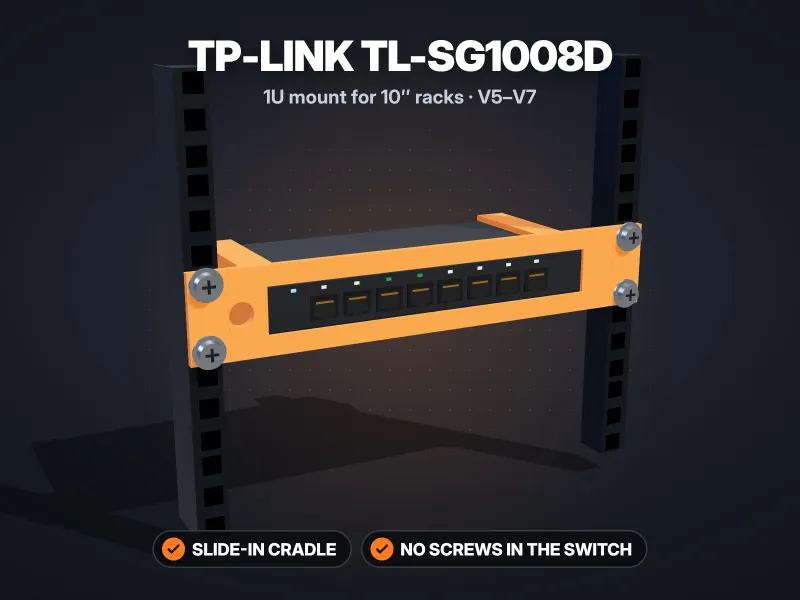 TP-Link TL-SG1008D 1U Mount for 10" Racks