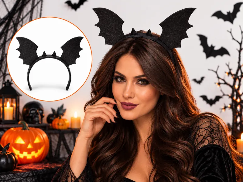Halloween Bat Headband | Bat Wings & Spikes