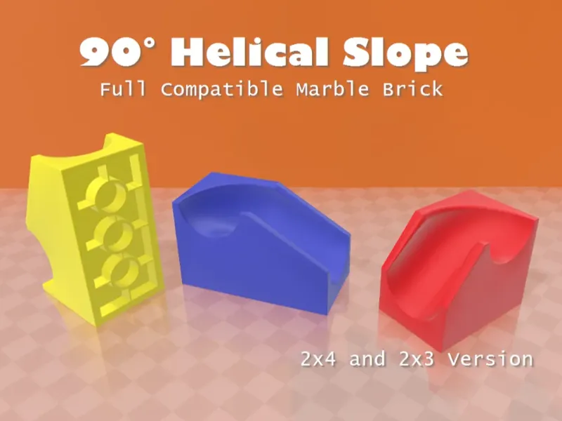 Pendiente helicoidal de 90° - Ladrillo de pista de canicas