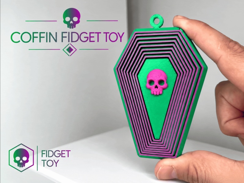 halloween coffin fidget toy keychain ornament