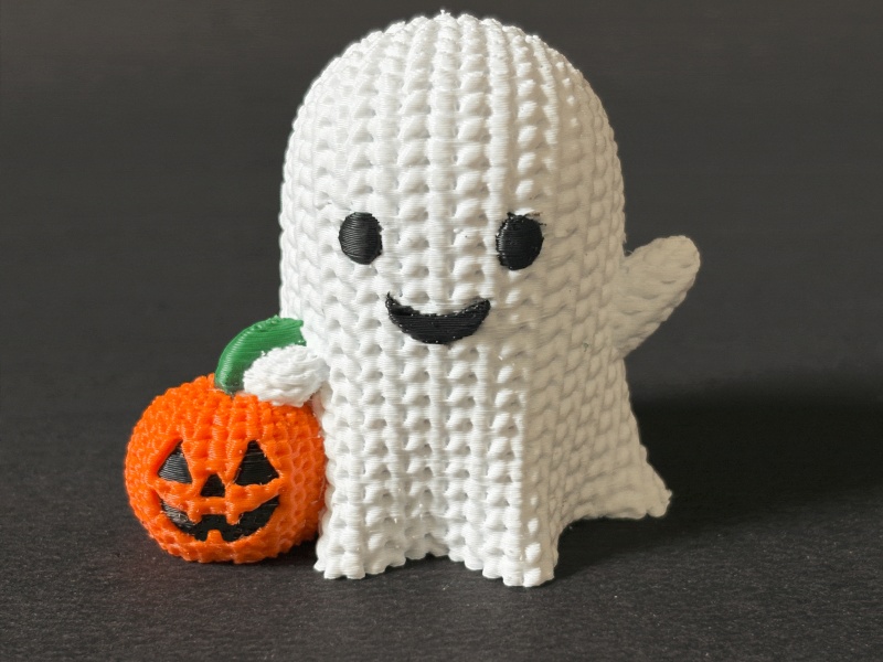 Knitted Boo & Pumpkin