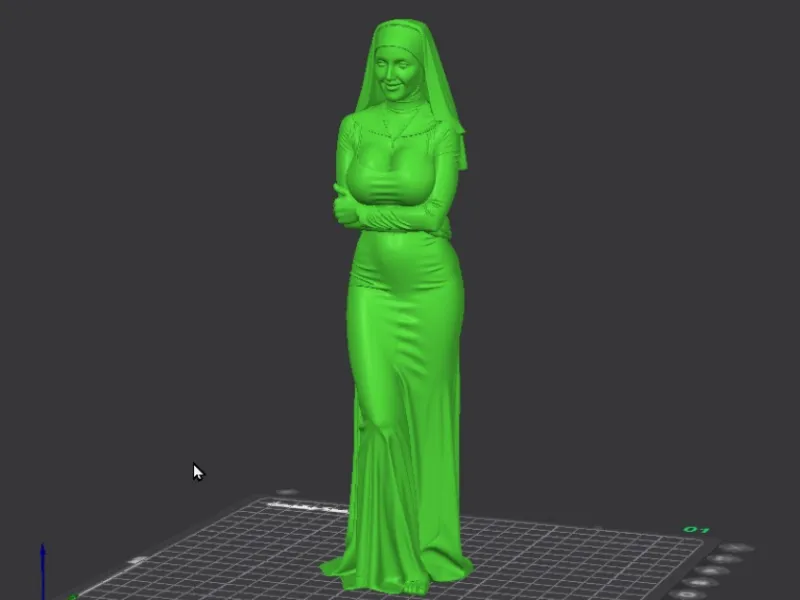 Modern Nun Long Dress 3D Model