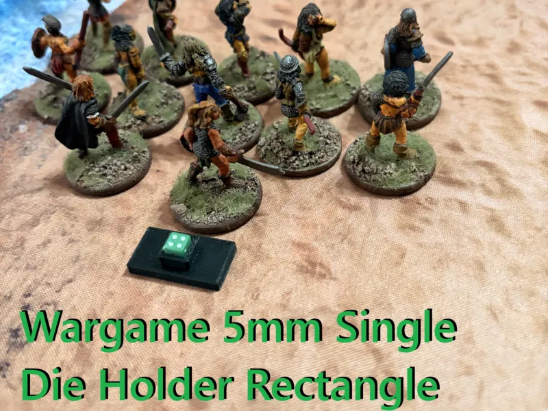 Wargame 5mm Single Die Holder Rectangle
