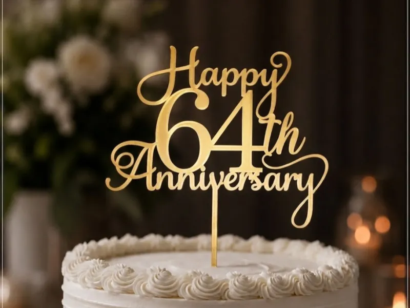 64th Anniversary Cake Topper