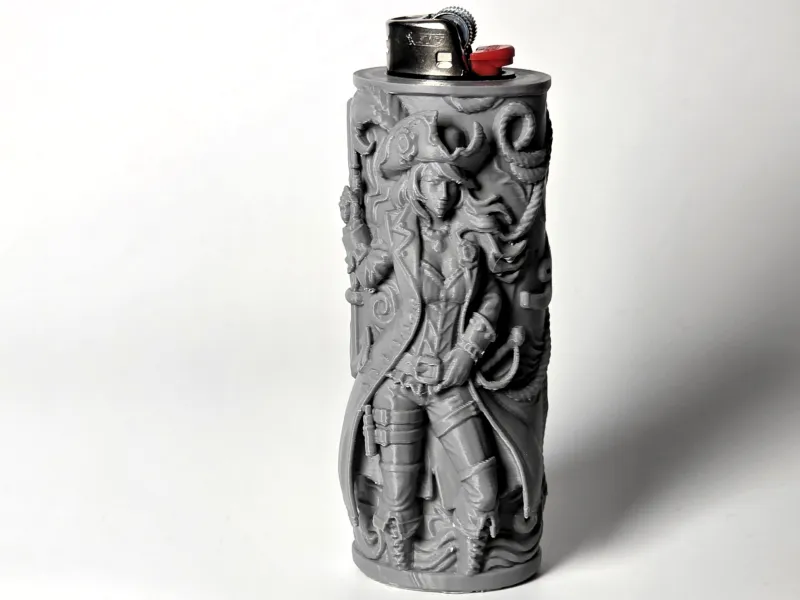 Case for lighter BIC J6 pirate girl