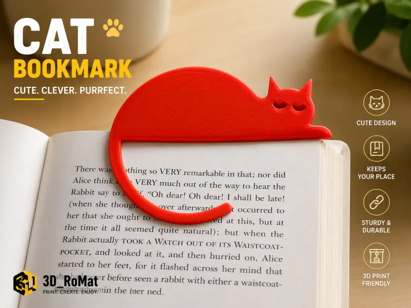 Cat Bookmark — Sleepy Cat 🐈📖