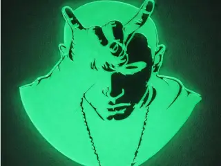 Eminem Devil Horns Portrait