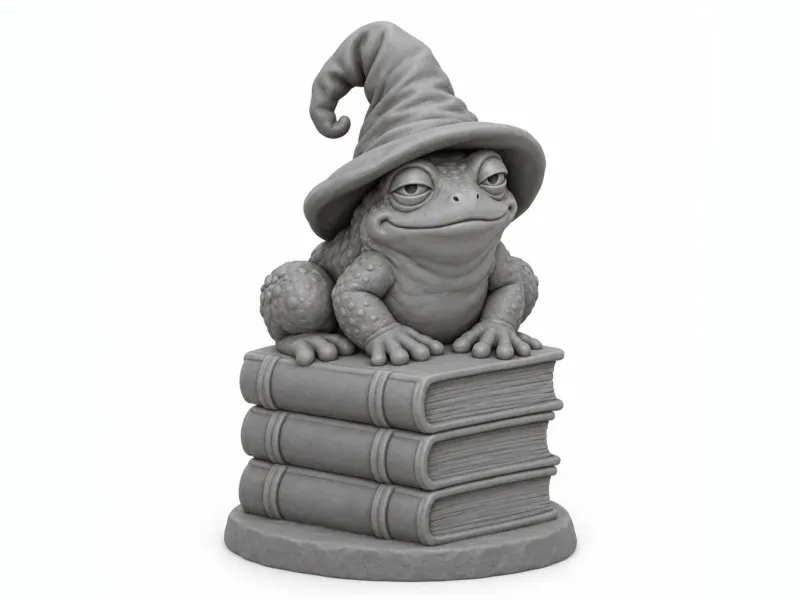 Froschzauberer auf Büchern