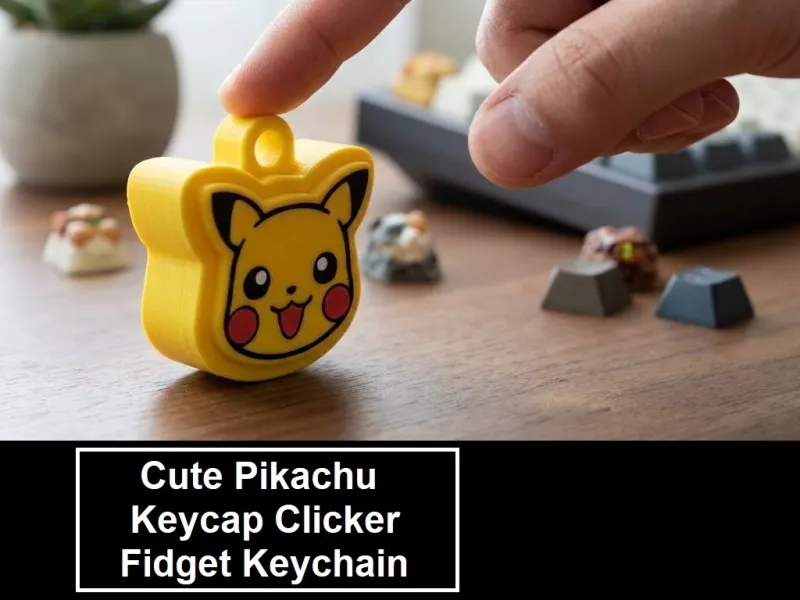 Sevimli Pikachu Tuş Kapağı Tıklayıcı / Stres Giderici Anahtarlık