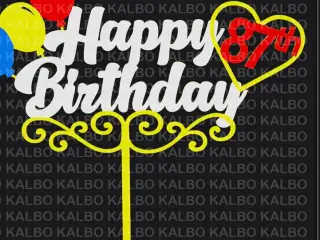 Happy 87th Birthday Cake Topper